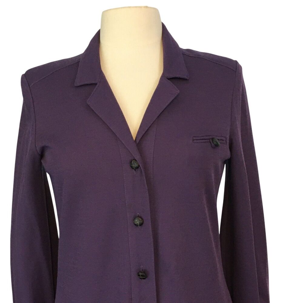 Butte Vintage 70s 80s Womens Plum Purple Knit Sheath Shift Dress, 36 bust - Picture 2 of 8